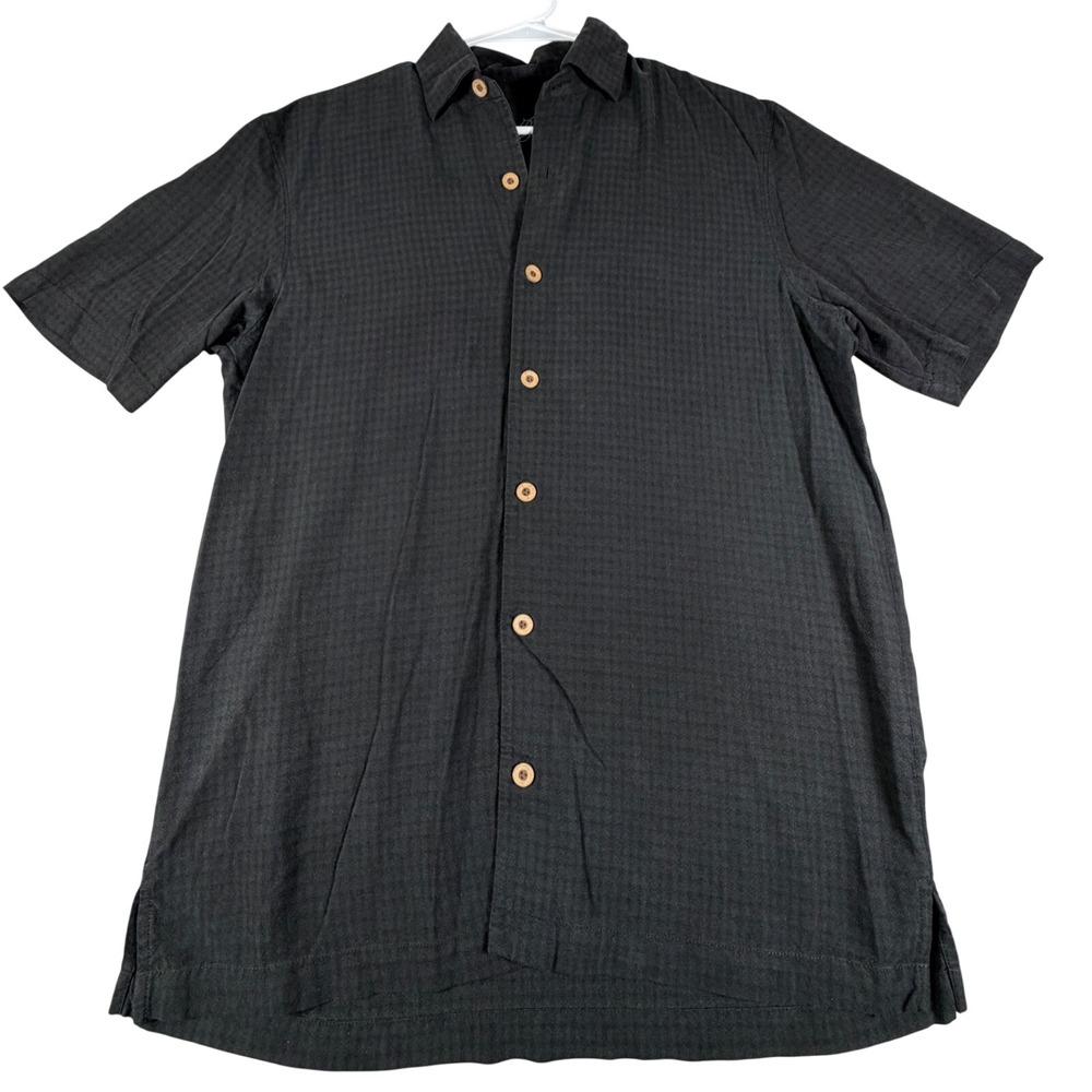 Tommy Bahama Midnight Martinis Silk Black Embroidered Camp Shirt Mens Small 2010